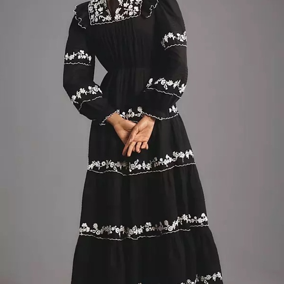 Farm Rio Embroidered Maxi Dress by Anthropologie - Picture 2 of 3
